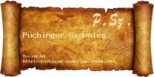 Puchinger Szabolcs névjegykártya